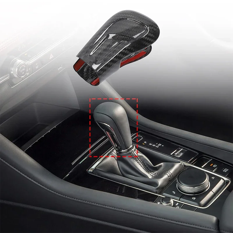 

Для Mazda 3 2020-2022 центральная головка механизма, задняя крышка, ручка переключения передач, декоративная крышка, настоящее углеродное волокно, 1 шт.