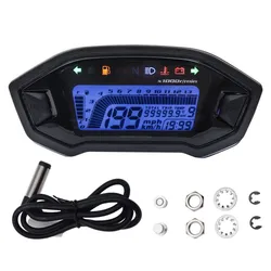 Universal Motorcycle LCD Digital 13000rpm Speedometer Backlight Motor Vehicle for 2-4 Cylinders Odometer 7 Colors Adjust