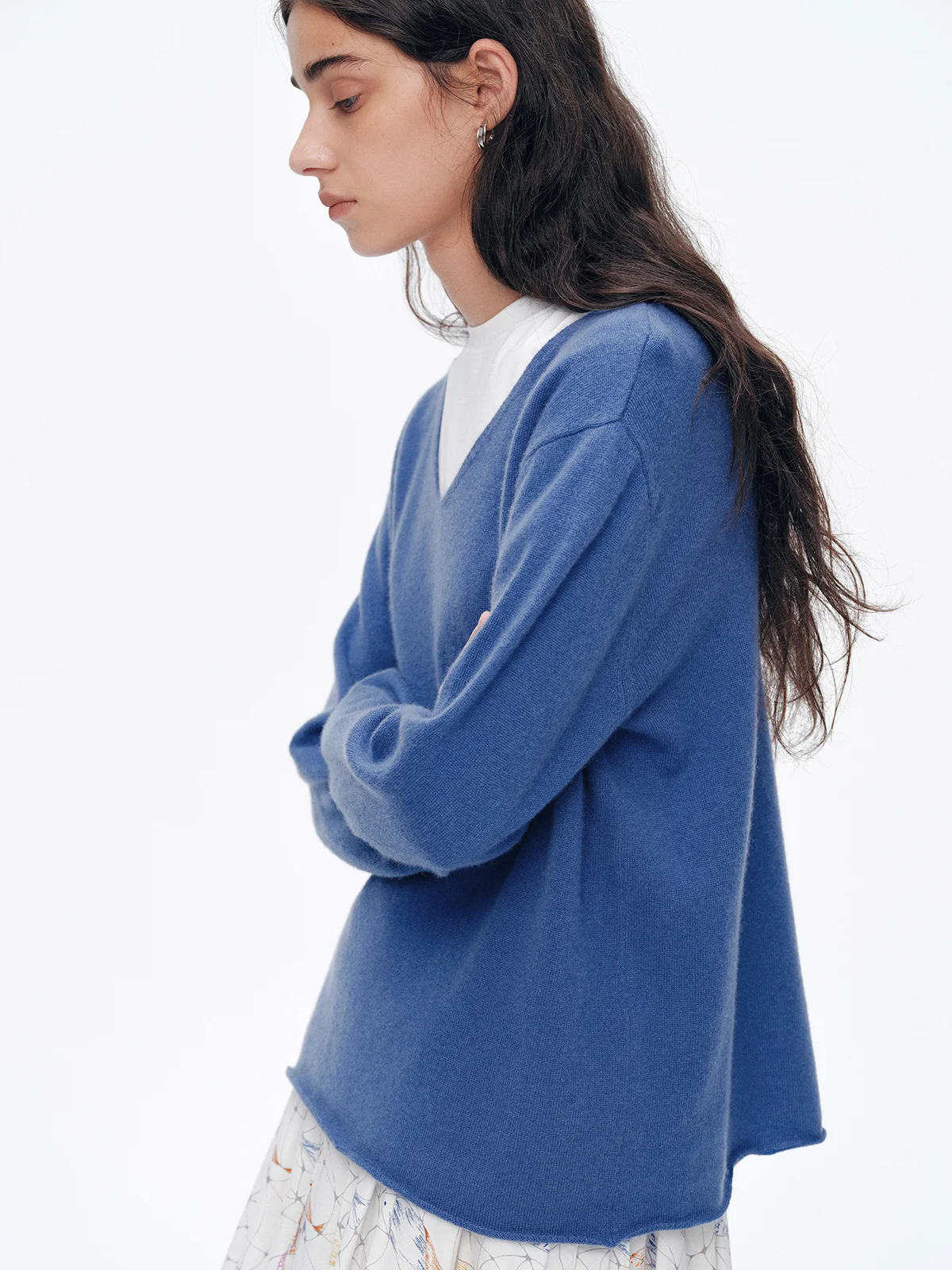 

Camere 00% Women's Loose Fit Long Sve V-Ne Sweater Thin Sle Spring New Arrival Premium Quali Goat Camere