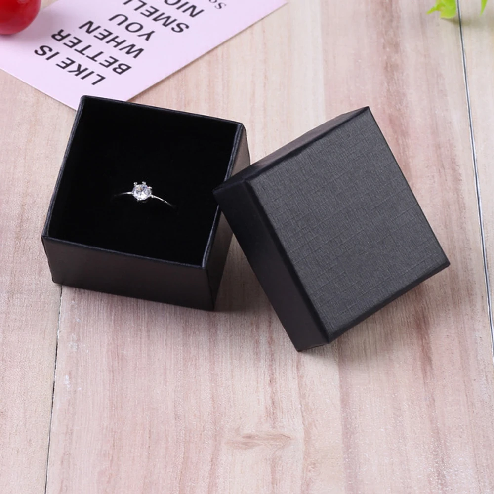 5 Stück 5 x 5 x 3 cm Ringbox, Hochzeitsgeschenke, Mädchen, Geschenk, Schmuck, Ohrstecker, Schmuck-Display, Aufbewahrung, Papier, Karton, Taschen, Beutel, Organizer – Detail 4