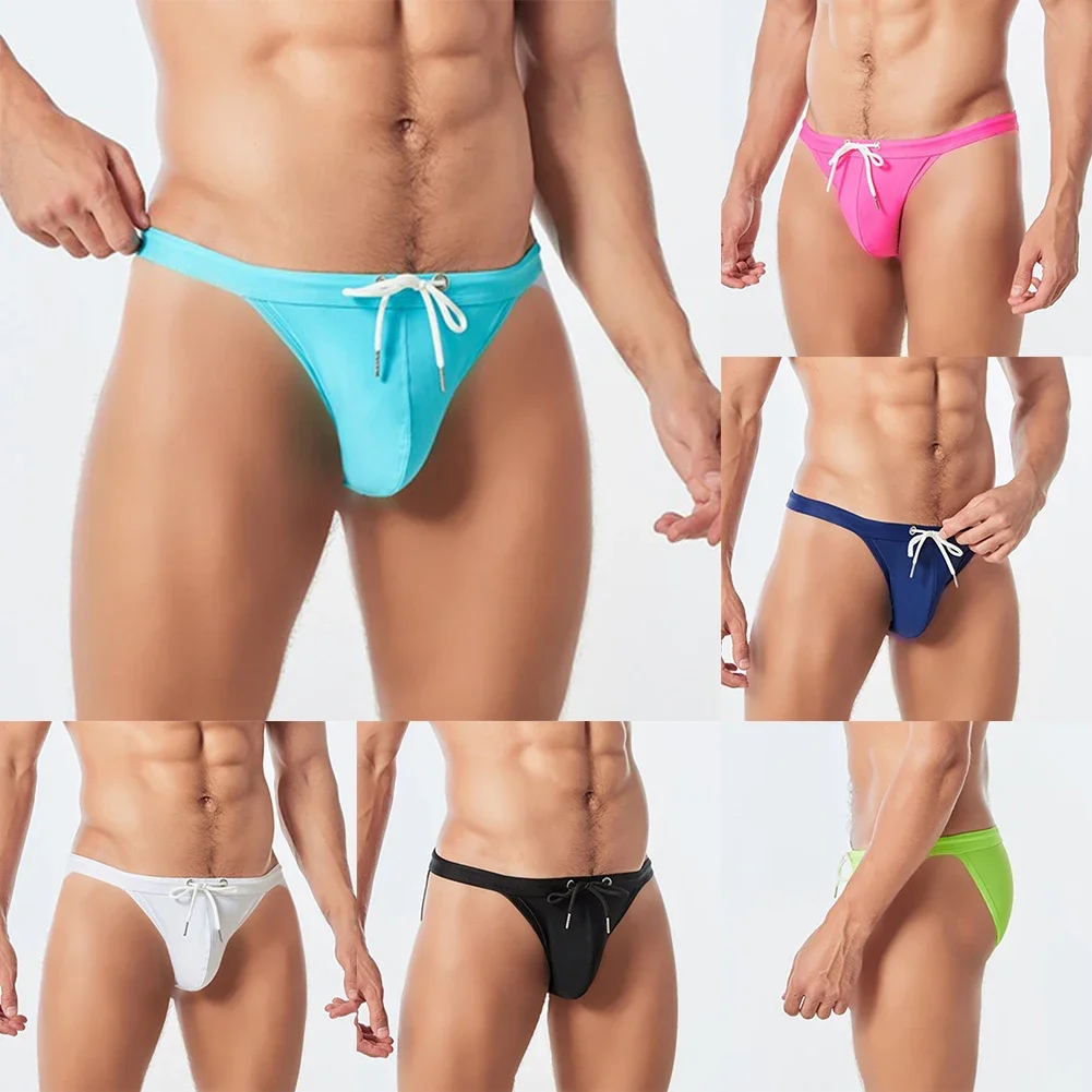 Slip da bagno da uomo costumi da bagno Bikini a vita bassa Beachwear pantaloncini da Surf Big Pouch-Cup Surf costume da bagno da spiaggia M-2XL