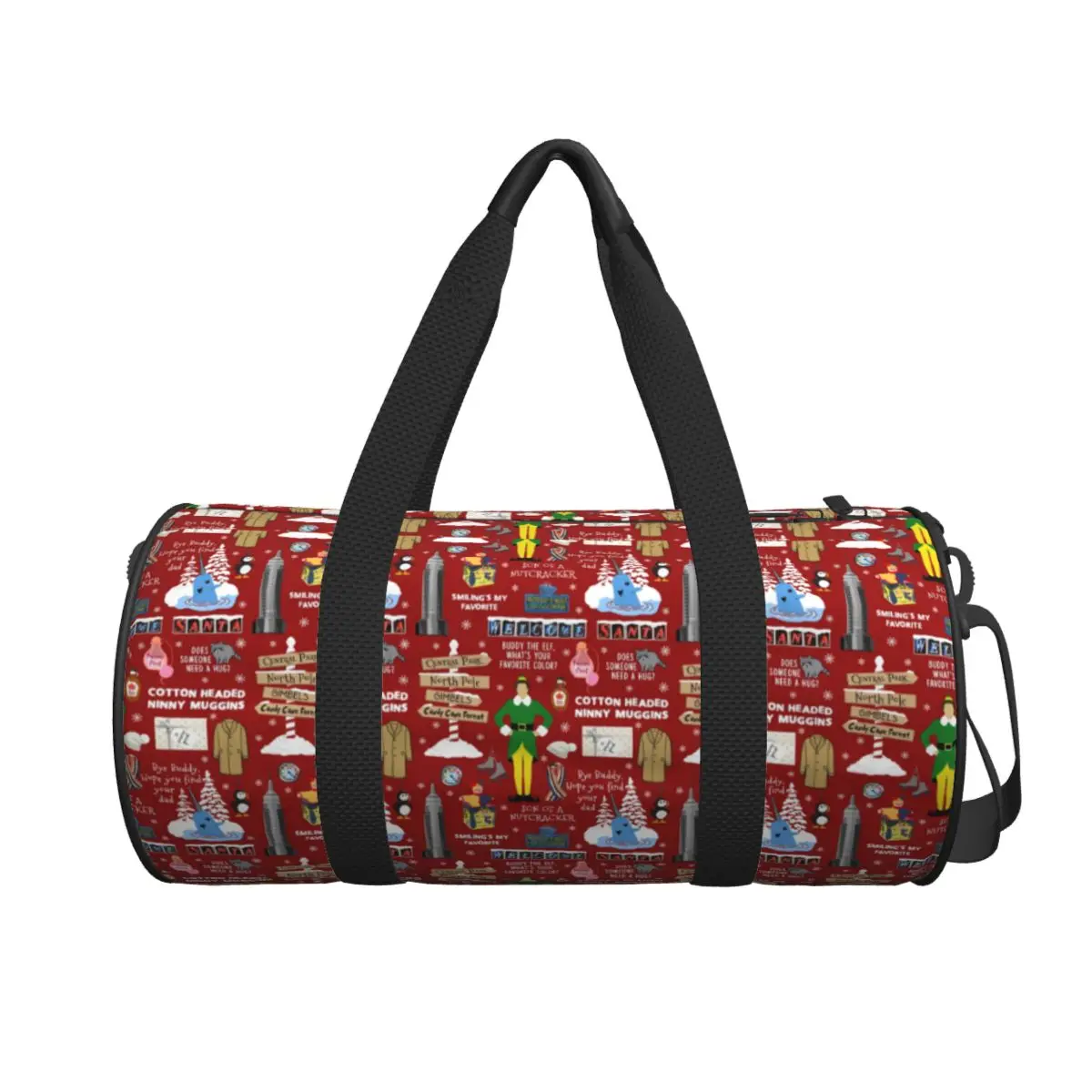 

Buddy Elf Travel Bag Funny Christmas Santa Holiday Yoga Gym Bag Men Custom Large Retro Sports Fitness BagsOxford Handbags