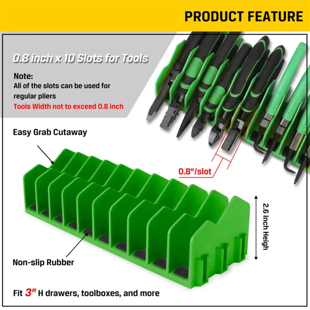 4개입 실용적인 플라이어 정리대 최대 10개 플라이어 수납 서랍형 공구함 튼튼한 플라이어 도구 정리대 공간 절약형