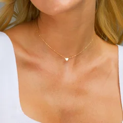 stainless steel jewelry Choker Necklace with Heart Tiny Pendant for jewellery women Her Birthday Gift necklaces woman trend 2024