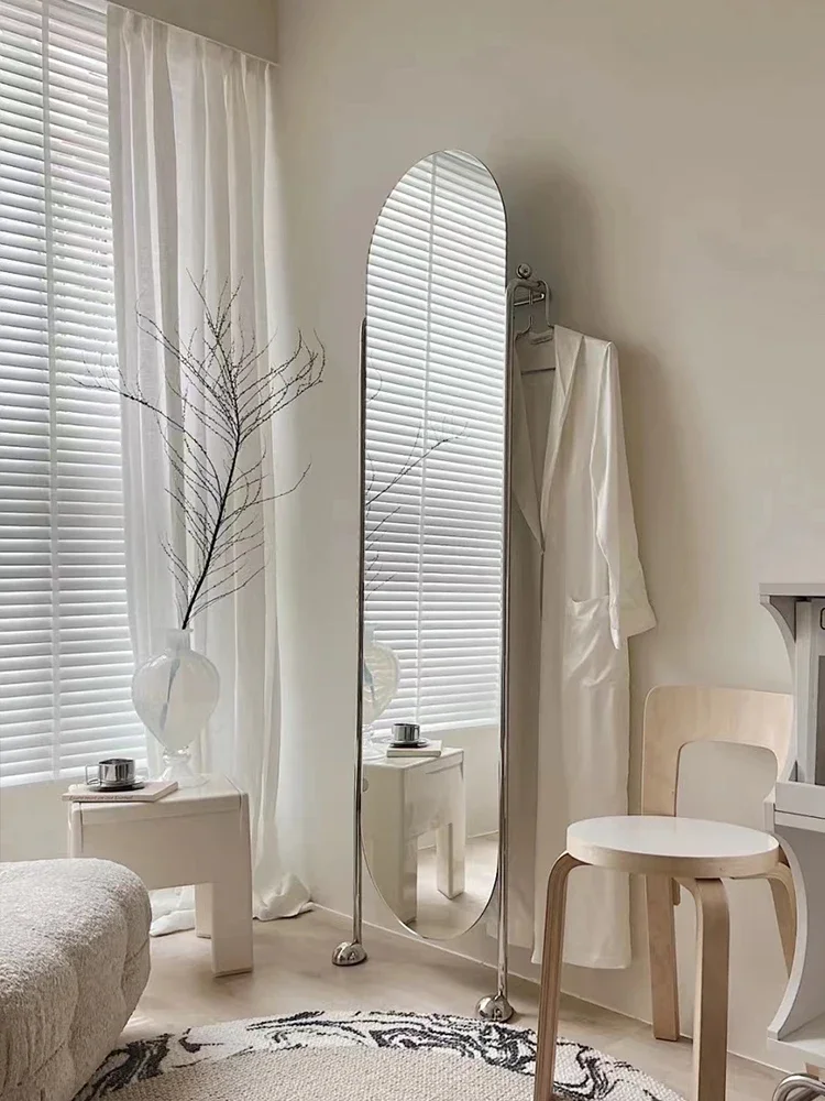

Floor Stainless Steel Frame Dressing Mirror Full-Length Mirror Floor Mirror Home Floor