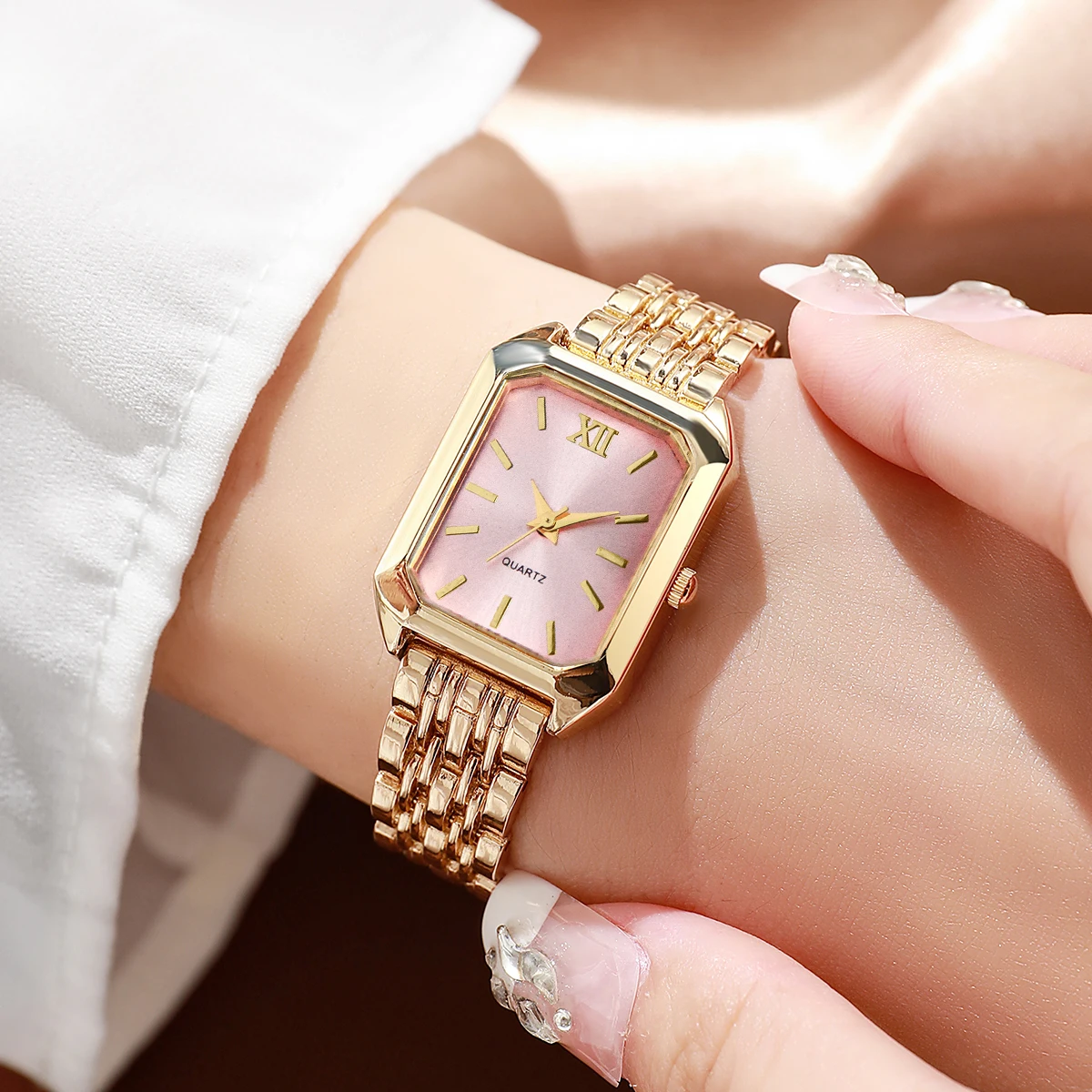 Elegant Rectangle Women Watches Fashion Ladies Quartz Wristwatches Reloj Mujer Girls Clock Gift（Without Box）