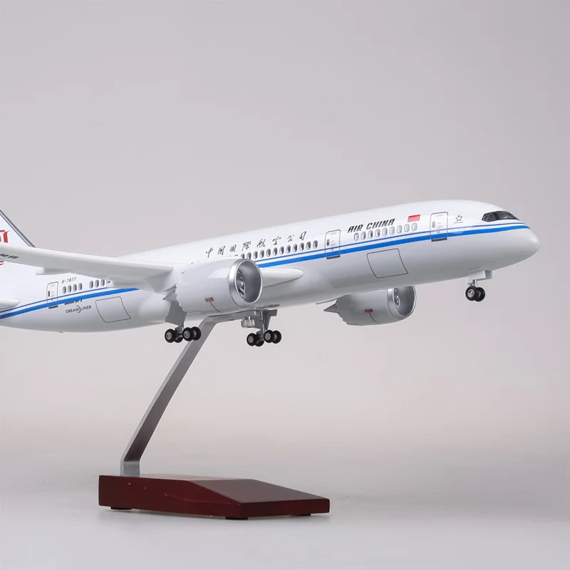 43cm 1/130 Scale Air China B787 Model Airplane Kit Diecast Resin Aircraft With Landing Gear Wheel For Aviation Souvenir Gift