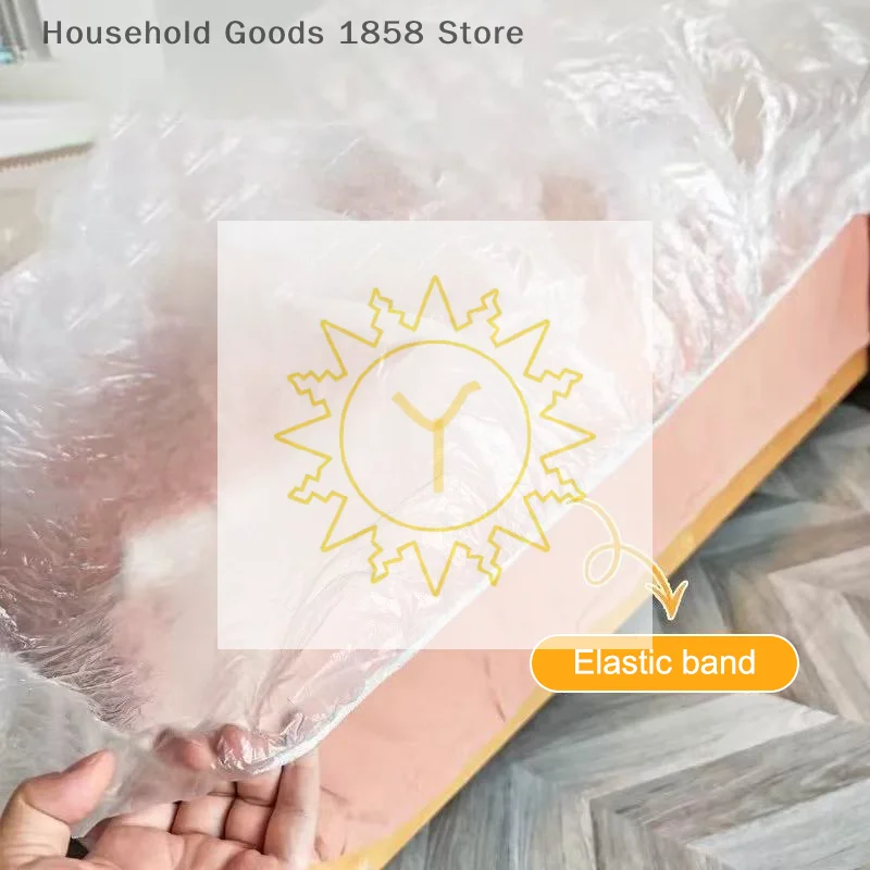 

Disposable Dust Covers Elastic Plastic Dust Film Sofa Dustproof For Furniture Dormitory Sofa Wall Painting Dust Protection 1PC