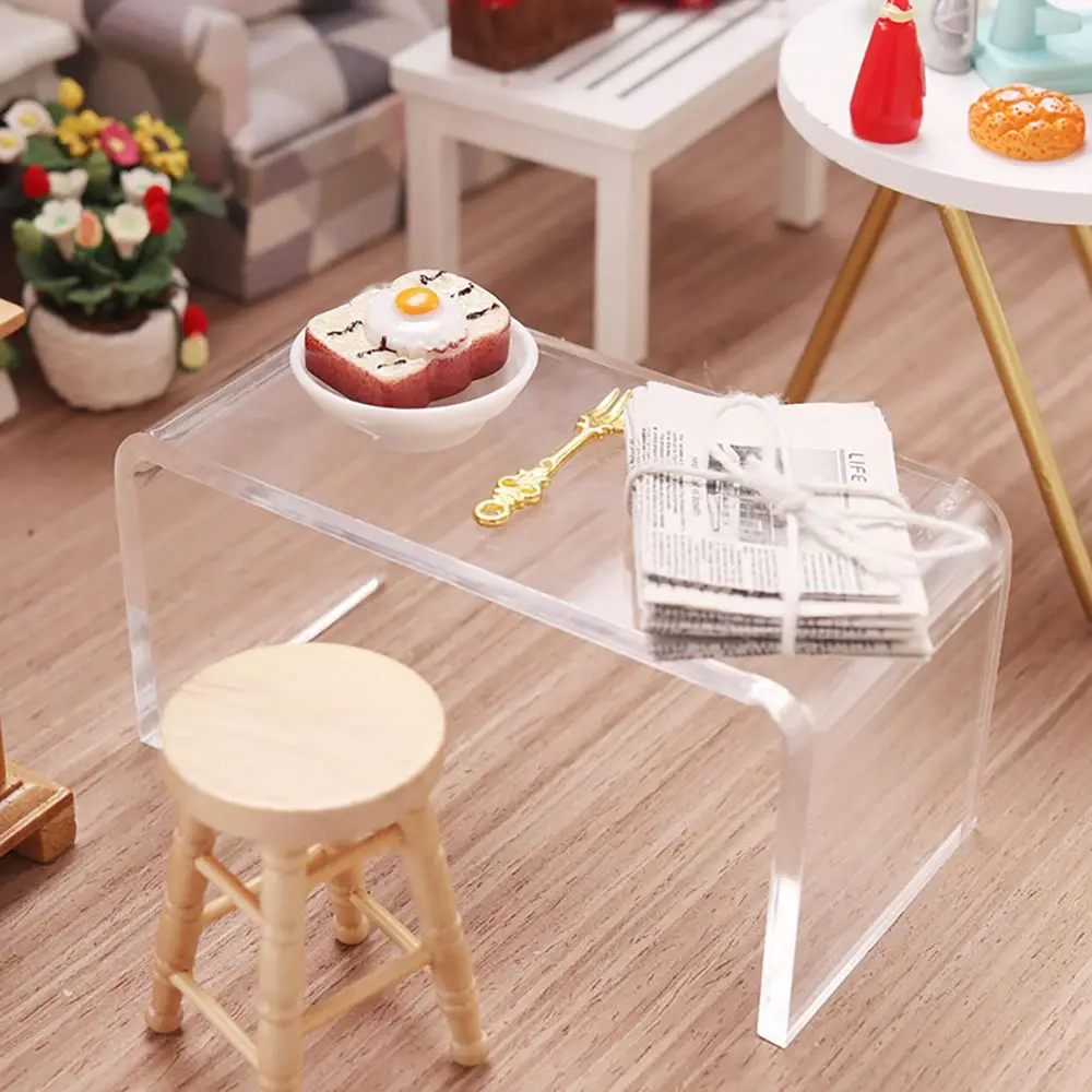 Kinderspiel zeug Blumen regal Fotografie Requisiten Puppenhaus Möbel Holz hocker Miniatur Tee table Puppen Zubehör