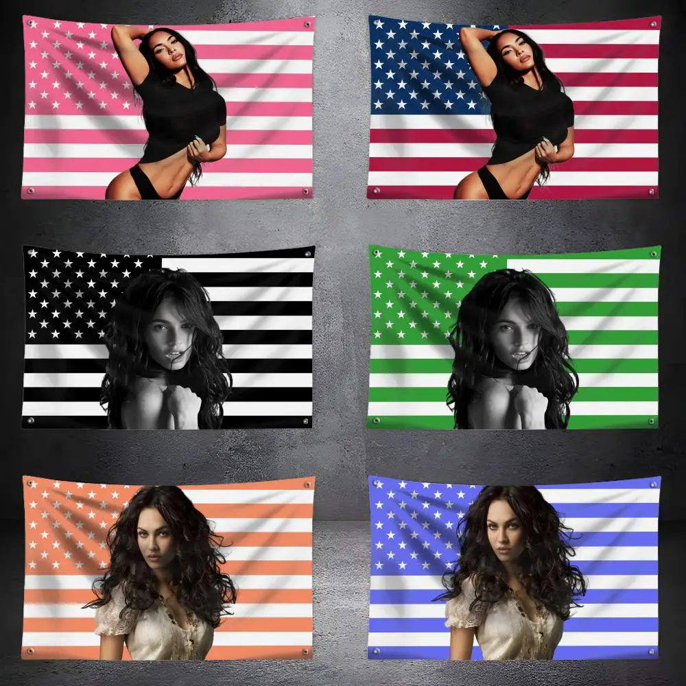Star M-megan Fox Flags Aesthetic Wall Room Decor Custom Hanging Banner Background Large Living Room Bedroom Decor