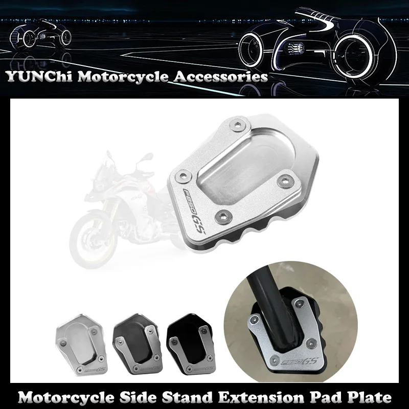 

Motorcycle CNC Kickstand Foot Side Stand Extension Pad Plate Bracket For BMW F750GS F850GS 2020-2023
