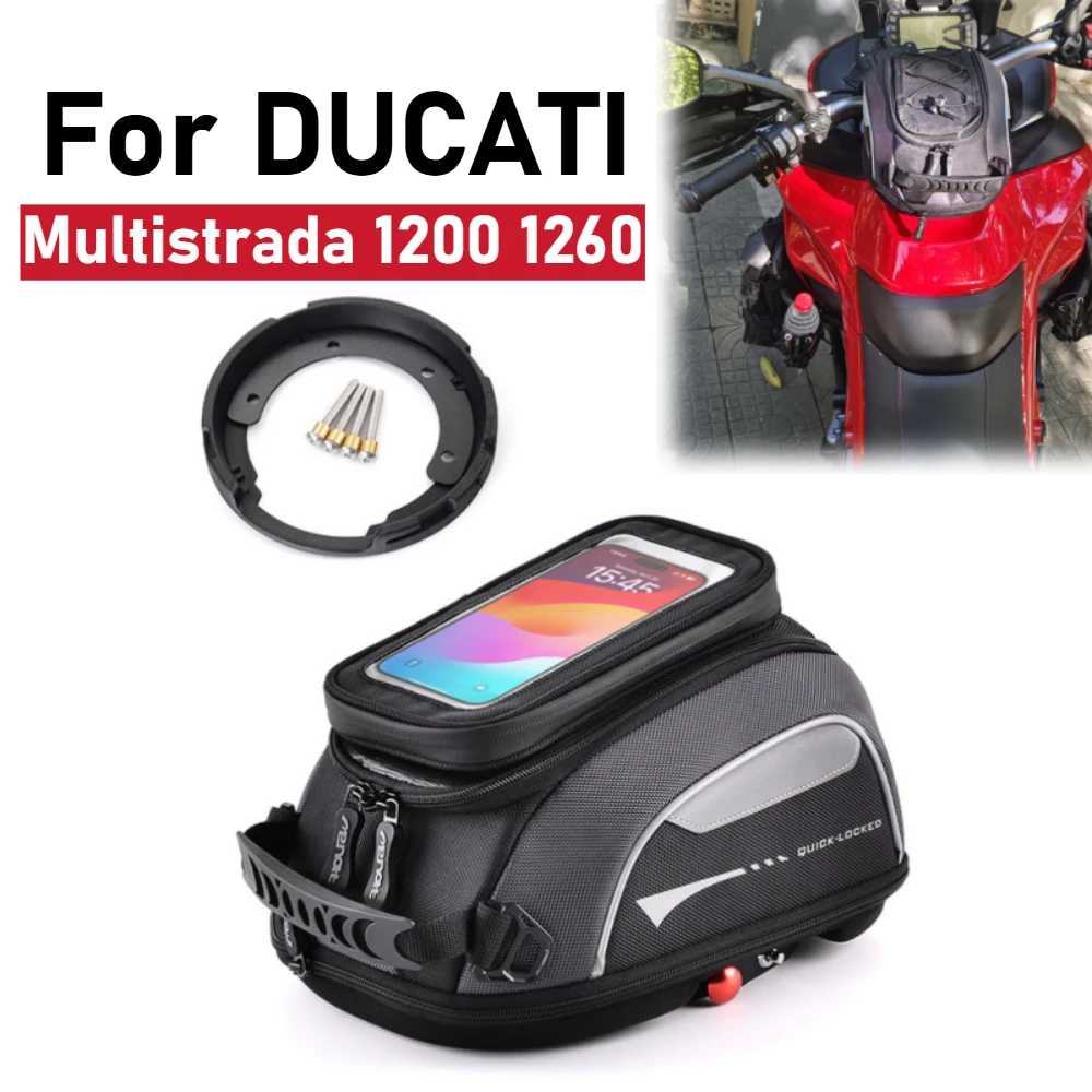 For DUCATI Multistrada 1200 1260 S V2 V4 950S 950 2010-2024 Motorcycle Mount Fuel Filler Casing Waterproof Saddle Ring Tank Bags