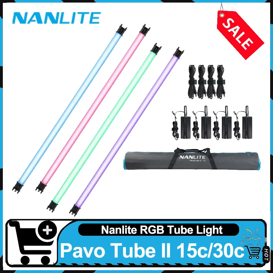 Nanlite Pavo Tube II 15C/30C RGB Полноцветная трубка Light Stick 2700K-6500K Ручной светильник для видеосъемки фотографии