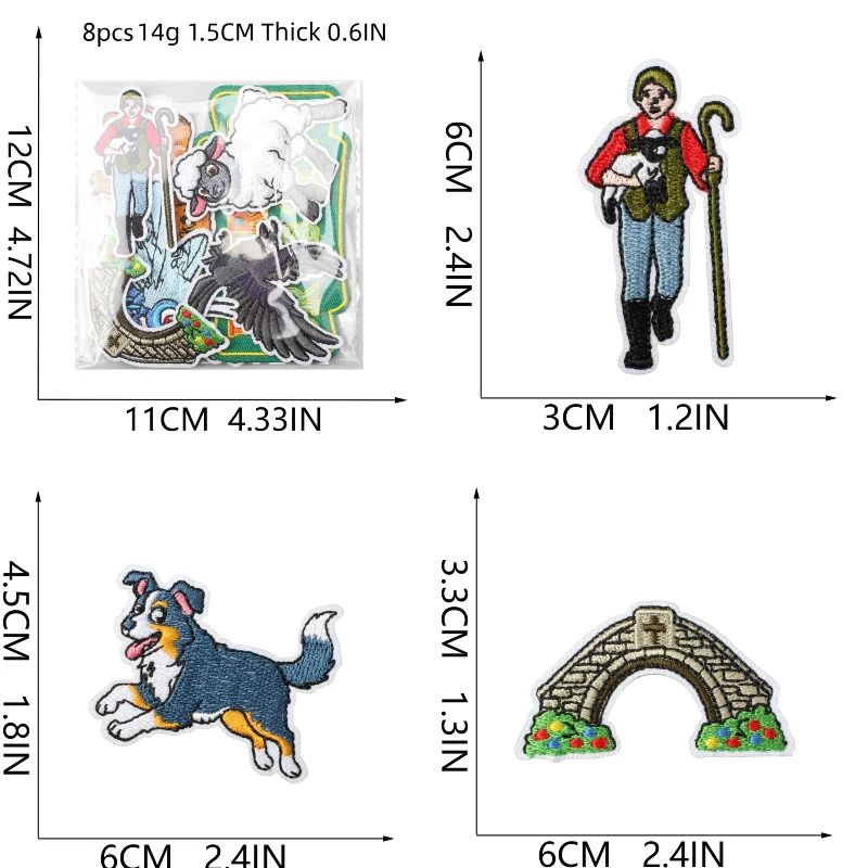 

1PCS Cute Sheep Embroidery Patch, Pastoral Animal Iron on For Kids Clothing DIY Decor Home & Garden