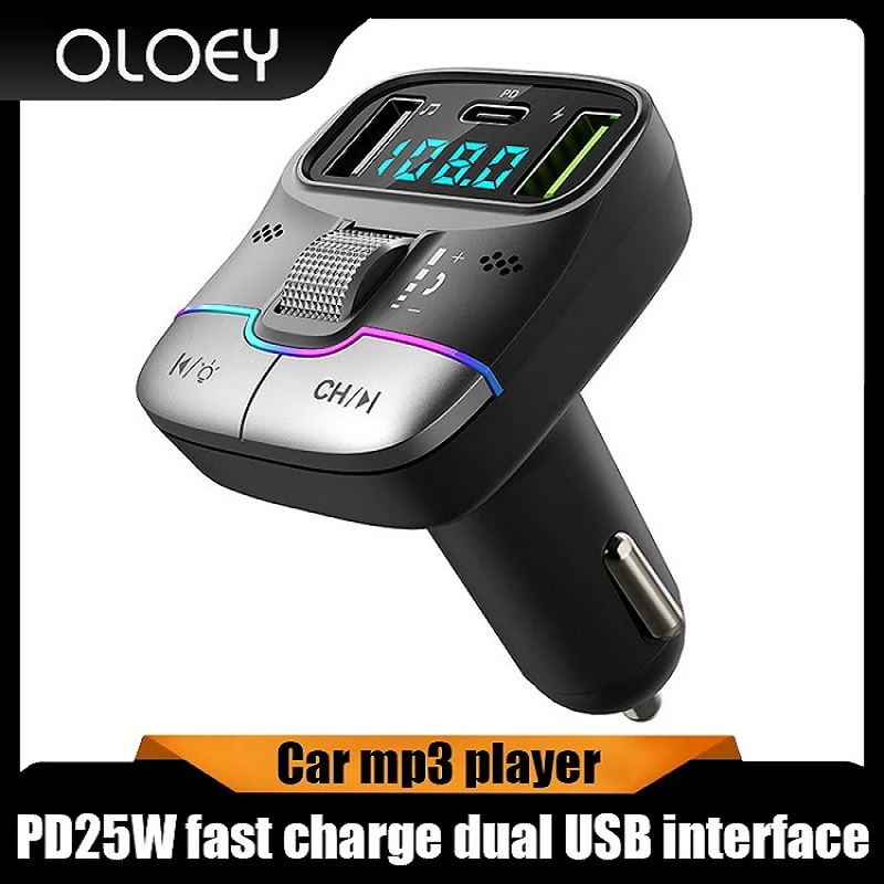 

FM Transmitter Bluetooth 5.3 Hands-Free Portable Car AUX Radio Modulator MP3 Player with Fast Car Charge Adapter Auto Accessorie