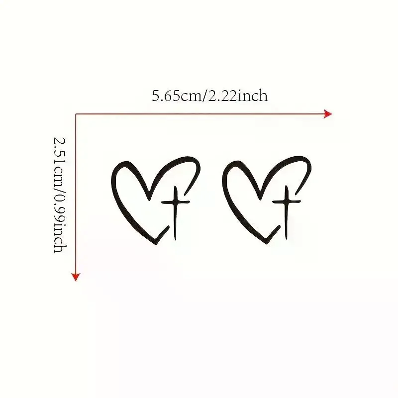 Creative Heart Cross Mirror Stickers Set Removable Decorative Acrylic Wall Decals for Bedroom Living Room Home Wall Decor
