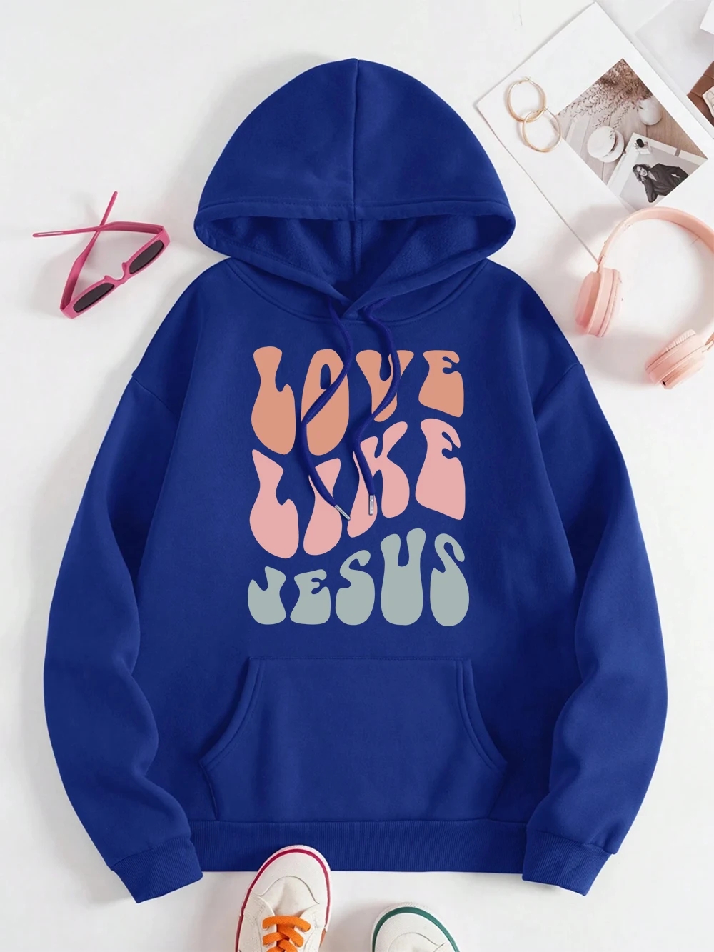 Love Like Jesus Letter Graphic Men Women Hoodie Cute Oversize Hoodies Casual Fleece Clothing Autumn Hip Hop Streetwear Couple