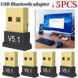 1-5PCS USB Bluetooth 5.1 Adapter USB Dongle Wireless Handsfree Transmitter Receiver Audio Receiver For Computer PC Laptop