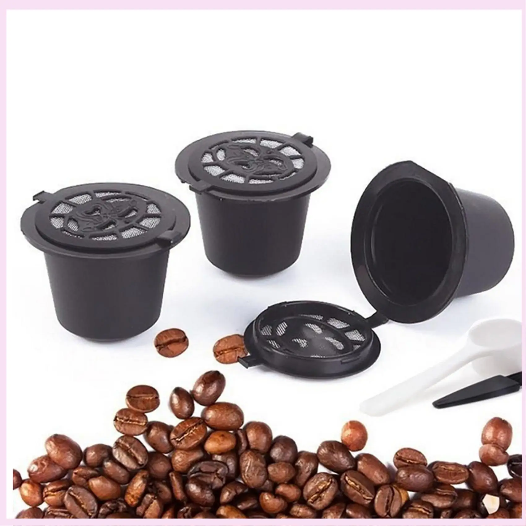 B25B 20 كبسولة نسبرسو قابلة لإعادة الاستخدام، فلتر كبسولة قهوة قابل لإعادة الملء مع ماكينات قهوة نسبرسو مع فرشاة ملعقة قهوة