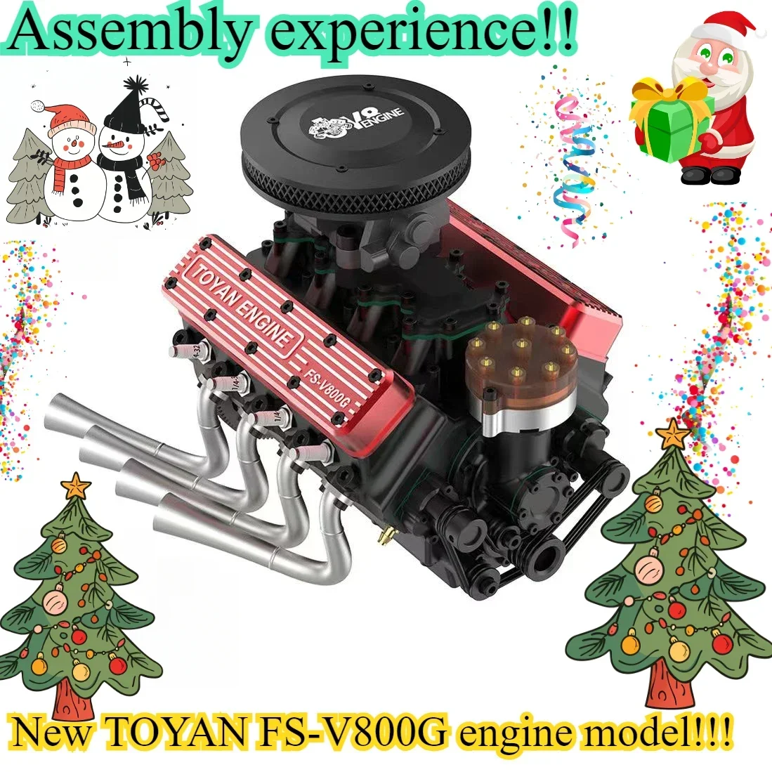 TOYAN FS-V800G Model silnika w całości z metalu mechaniczny wysoki model symulacyjny paliwo Micro Mini ośmiocylindrowy model sil