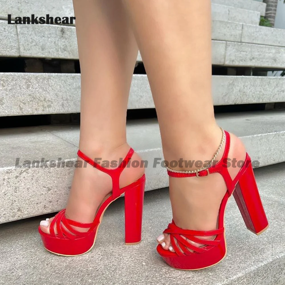 Platform Hollow High Heel Sandals Women Thick Heels Pumps Ladies Women Shoe Solid Color Summer Sandalias Zapatos Mujer Tendencia