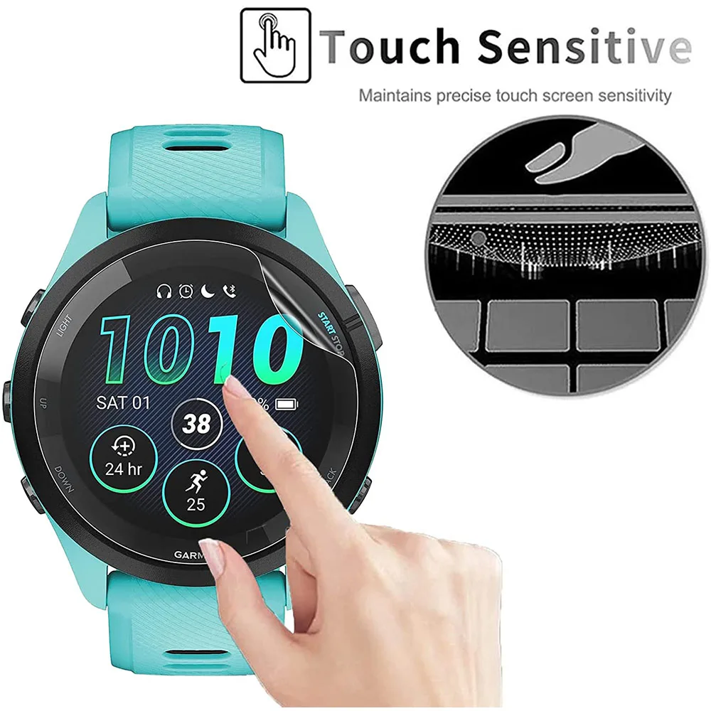 3Pcs Soft HD Hydrogel Protective Film For Garmin Forerunner 265 265S 965 Smartwatch Clear Screen Protector Film Accessories