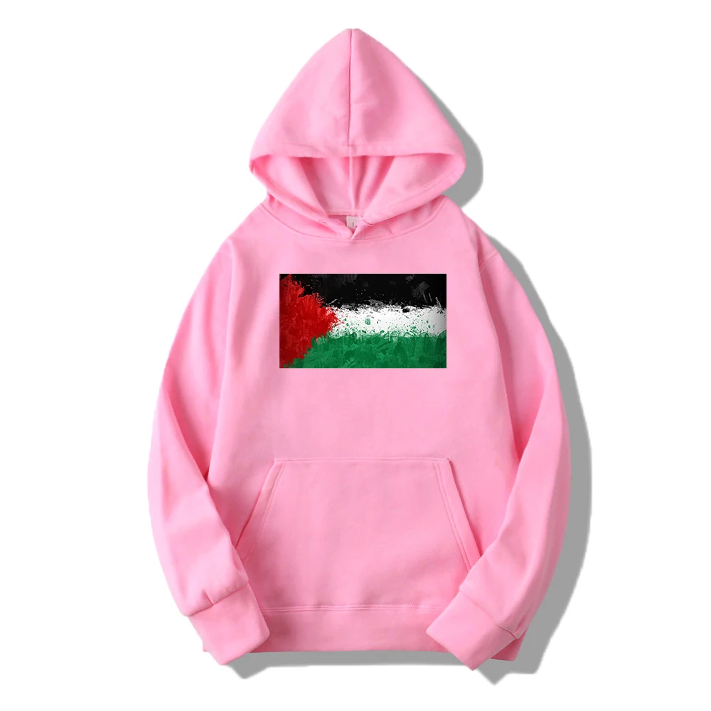 Fashion Autumn 2021 Men Hoodie State Of Palestine Flag Sweatshirts Comfortable Soft Hooded Simple Fleece Casual Male Sweatshirt