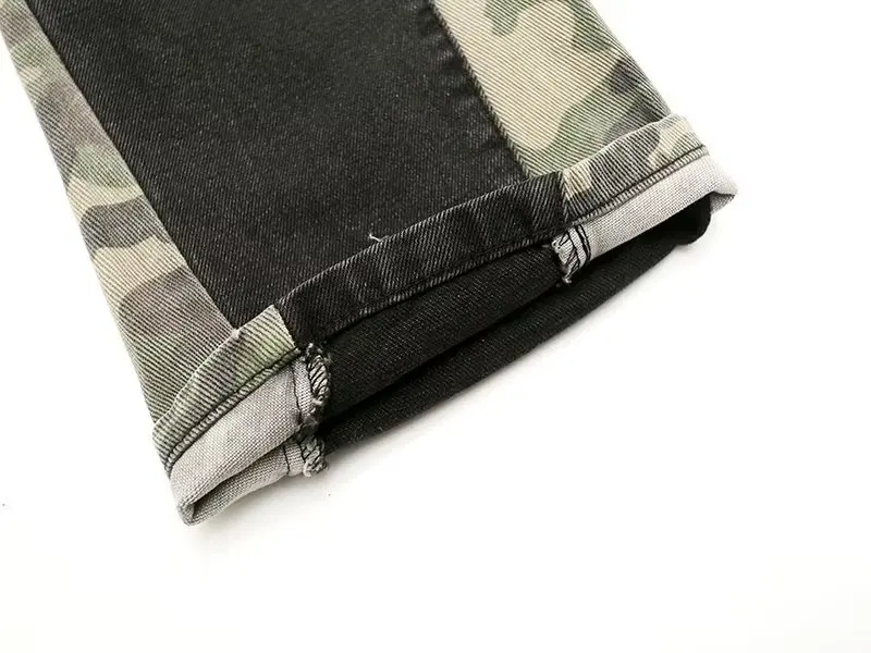 2026 Cooles Design Camouflage Patchwork Gerade Herren-Jeans Y2K Kleidung Hip-Hop Gewaschene Schwarze Lässige Lange Hosen Ropa Hombre – Detail 25