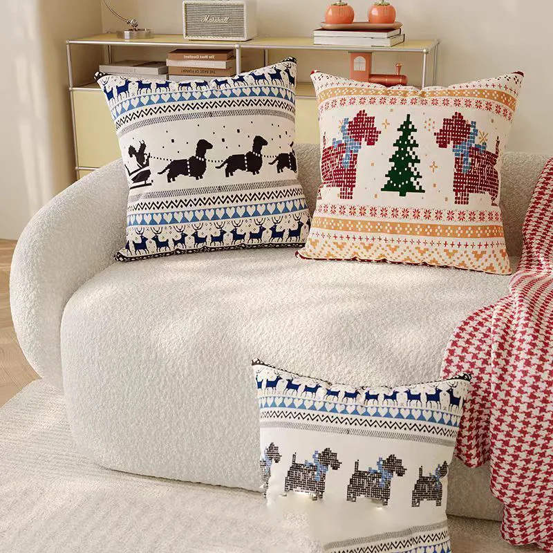 Home Textiles Fair - Christmas Fair Isle Dachshund pillow light