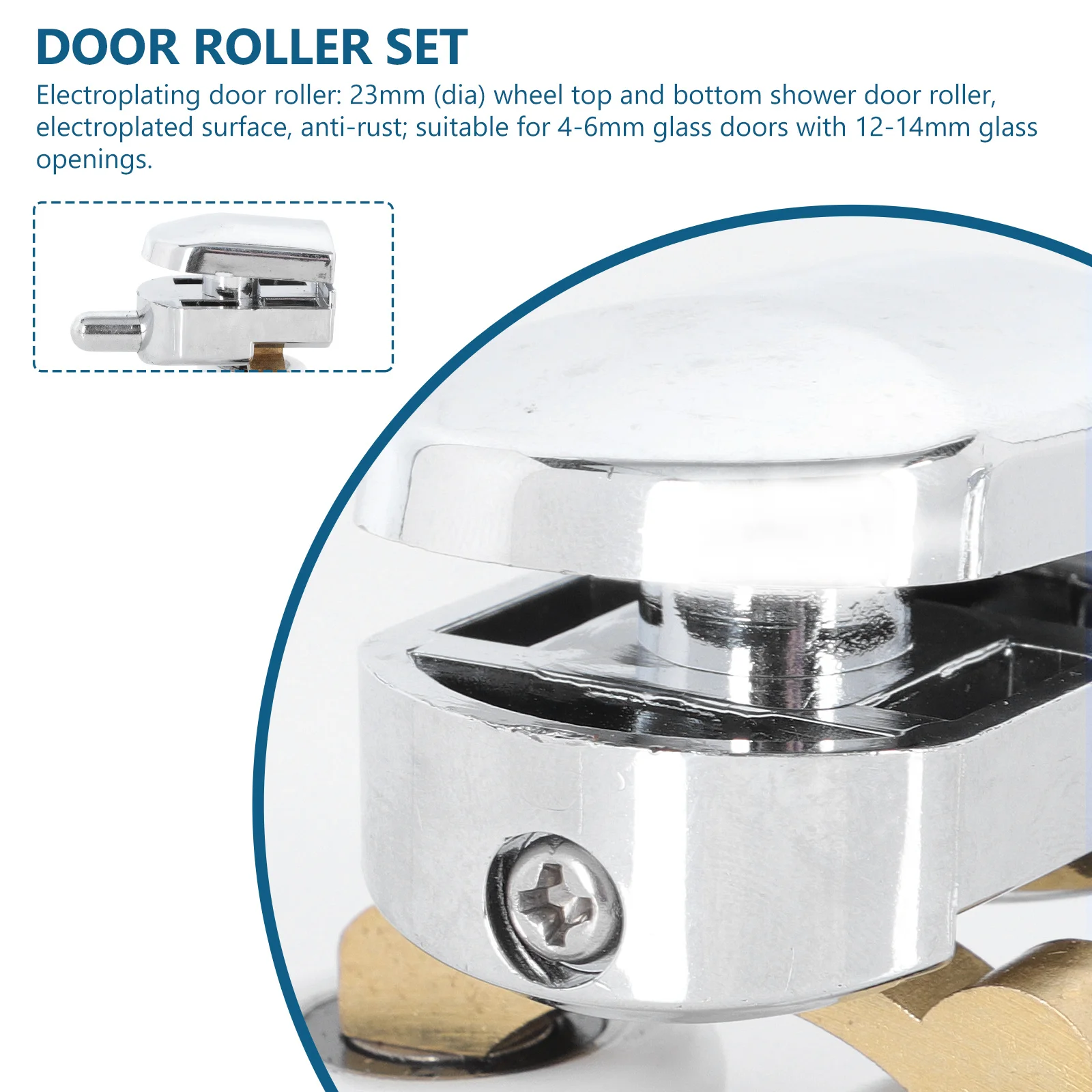 مجموعتان من بكرات الباب الزجاجية المنزلقة العجلات العلوية والسفلية من الفولاذ المقاوم للصدأ والنحاس المقاوم للصدأ ملحقات مسار الباب عملية سلسة