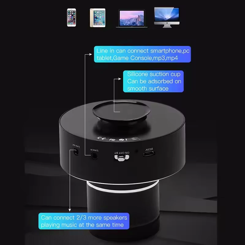 Vibro مضخم صوت مكافحة الجار الاهتزاز سمّاعات بلوتوث صندوق الصوت المحمول الموسيقى اللاسلكية Woofers باس Caixa De Som Bocina Mp3