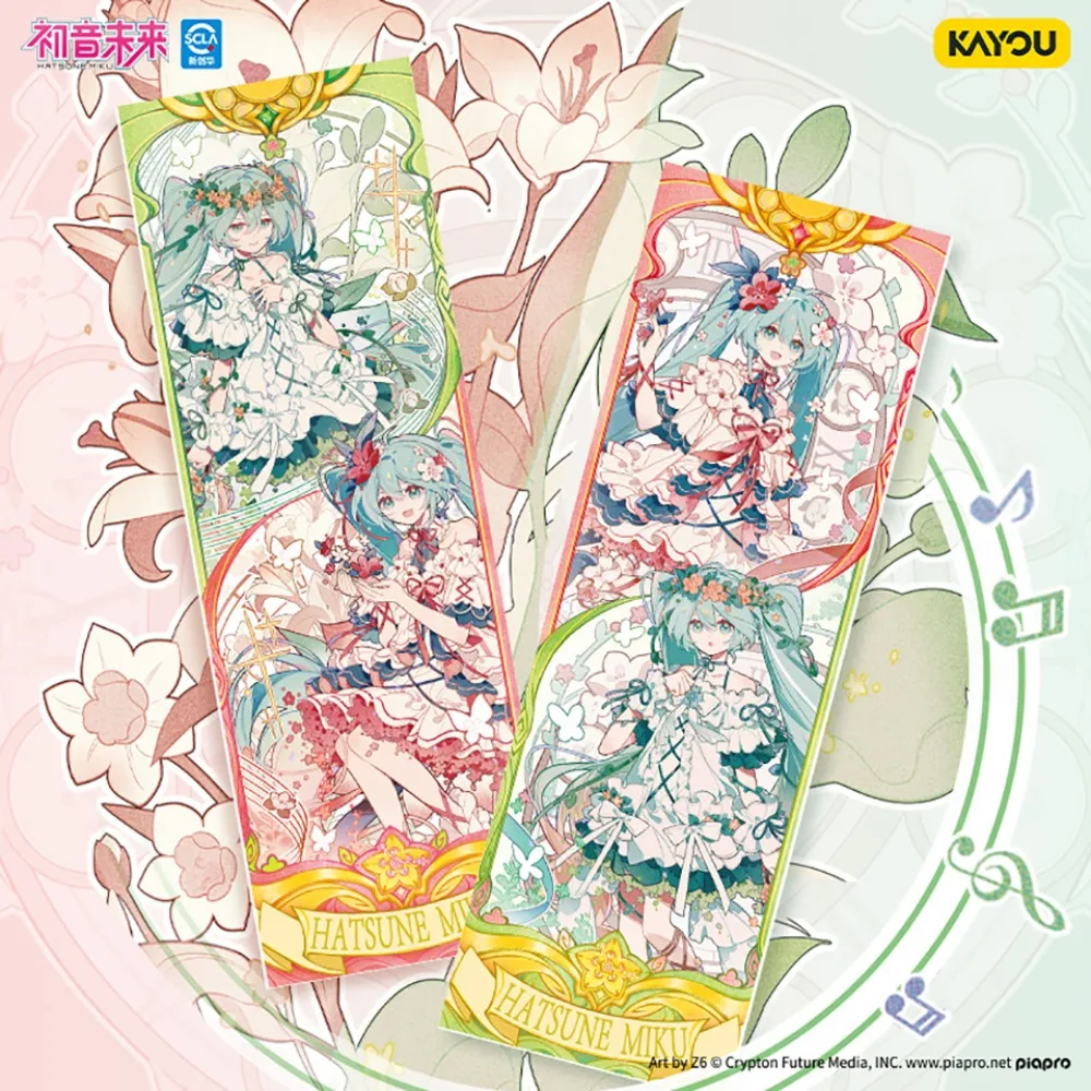 Cartões de coleção originais kayou hatsune miku, série de bilhetes a laser, ídolo virtual, cantor, anime requintado, cartões periféricos, presentes para fãs