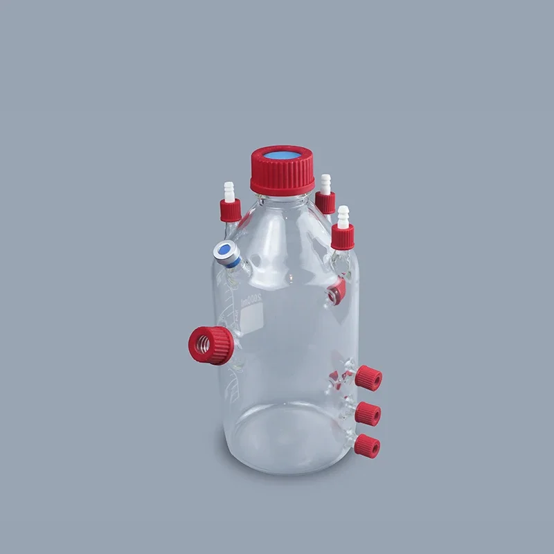 2000ml Anaerobic Bottle Reactor MFC Battery Box Glassware Headspace Bottle Sludge Reactor Cell Culture Device Biogas Laboratory