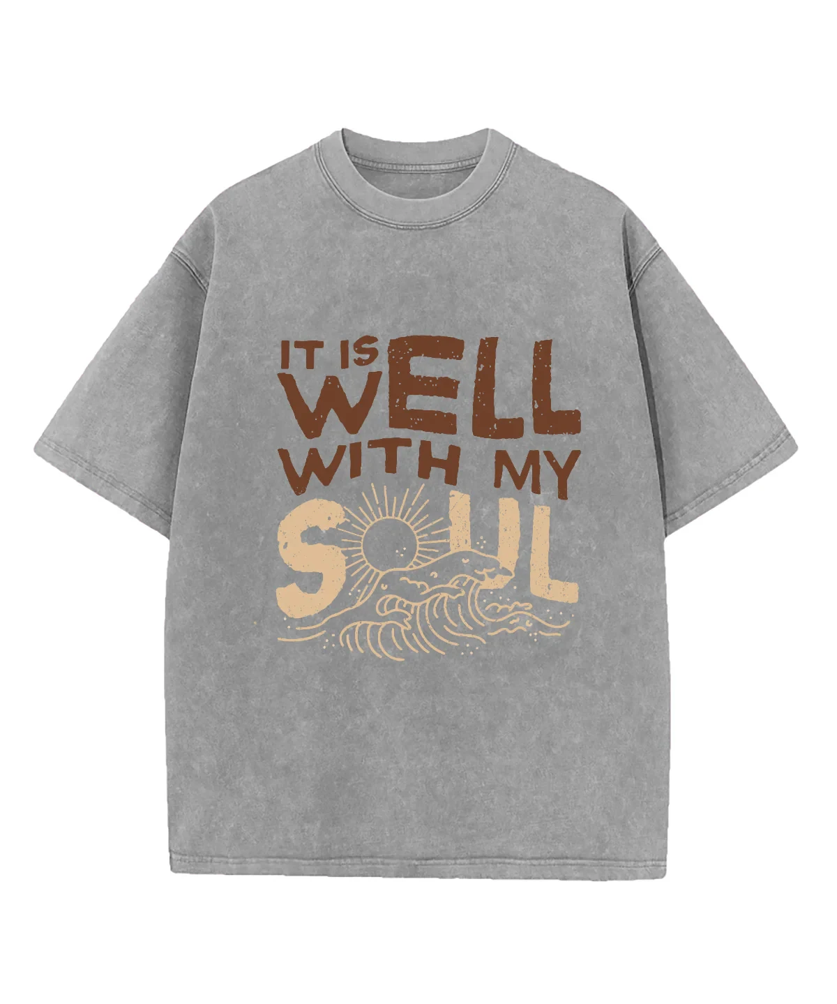 

Футболка с принтом «Душа моя в порядке» (разноцветная коллекция 2026) — летняя хлопковая уличная одежда для мужчин, повседневная