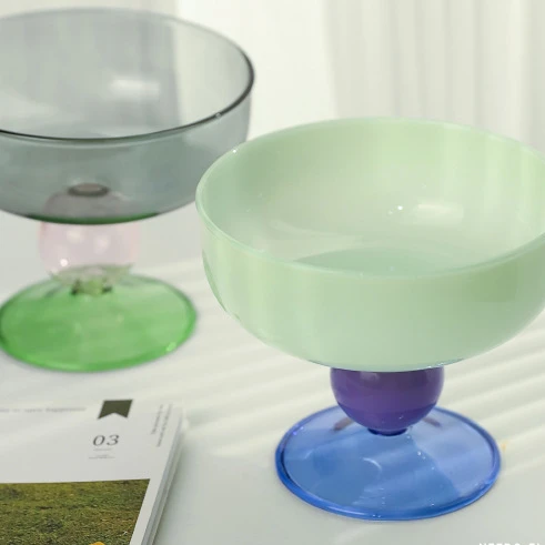 

Creative multi-color glass bowl fruit salad bowl soup bowl tableware, household adult and baby high-temperature resistant yogurt