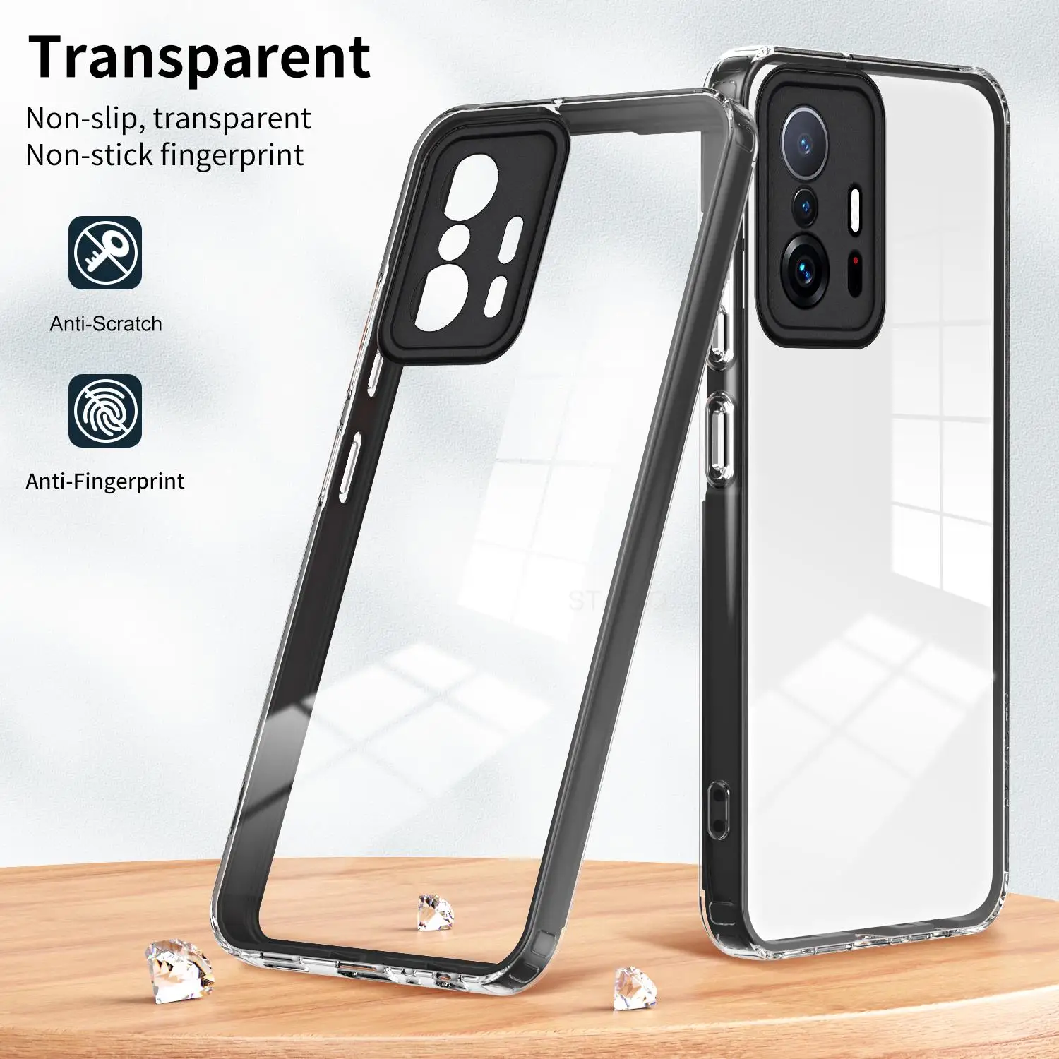 Airbag 360° Shockproof Transparent Case For Xiaomi Mi 11t Pro 11tpro 5g Clear Silicone Tpu Back Cover On Xiomi Mi11t Pro 2022