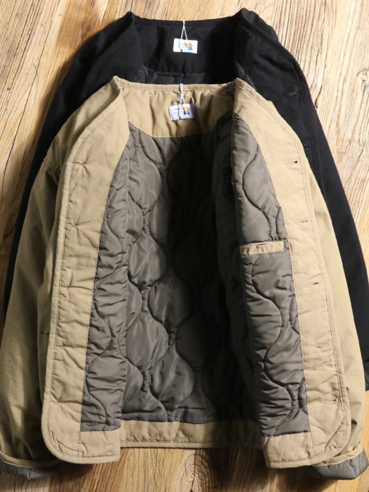 

Мужская утепленная повседневная хлопковая куртка без воротника, осенне-зимняя верхняя одежда, с внутренней подкладкой из полиэфирного волокна, рабочая одежда, модная молодежная модель