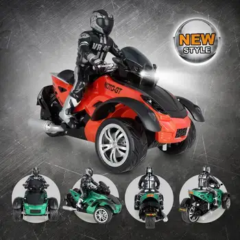 MotoHawk, moto télécommandée à trois roues à l'échelle 1:10, 2,4 GHz, haute vitesse, avec phares LED, jouet cadeau pour enfant. 10 best sales Moto radiocommandée - №9