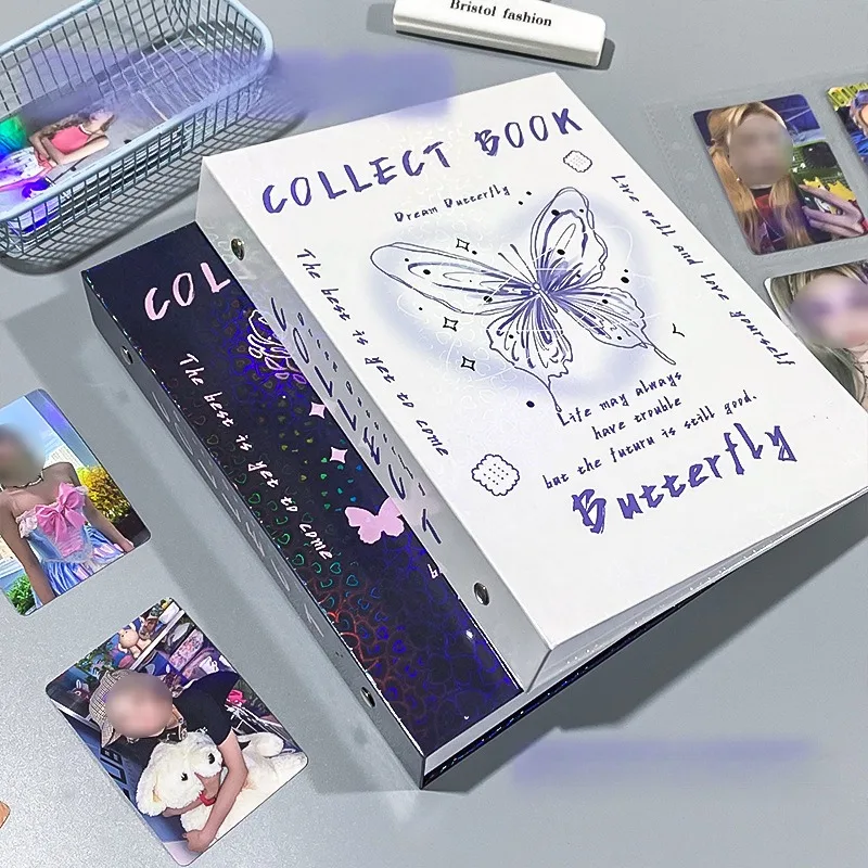 

1 шт. Фэнтезийный альбом для карт с бабочкой, Лазерная Звезда, книга для хранения, 3-дюймовый альбом для карт с свободными листьями Polaroid Альбом для хранения A5