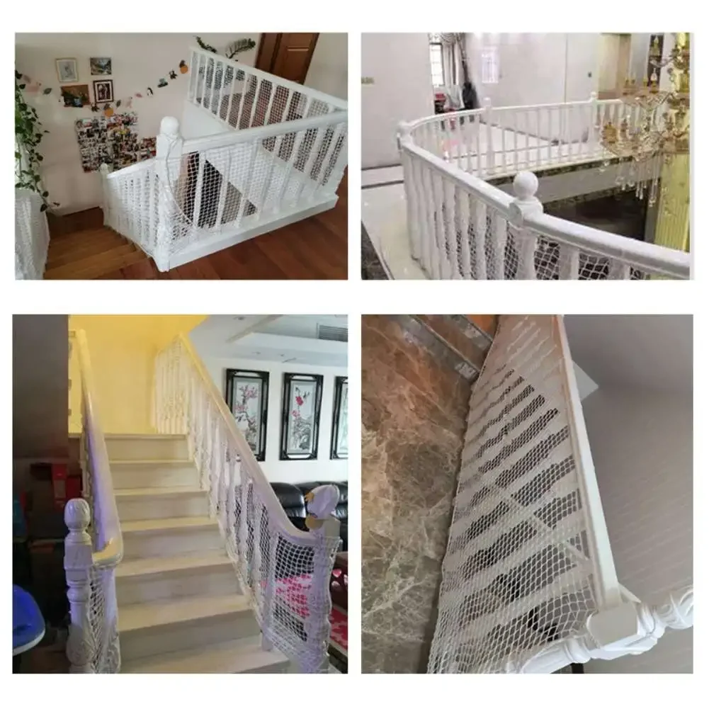 Safety Netting Building Against Falling Net Balcony Window Stairs Safe Deck Fence White Nylon Protection Baby Cat Dog