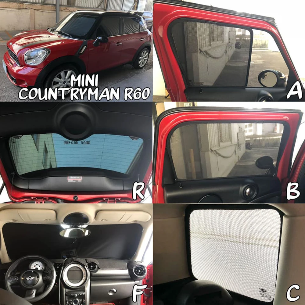 For Mini Countryman R60 2010-2016 Front Rear Windshield Car Sunshade Shield Magnetic Side Baby Window Sun Shade Visor Curtain