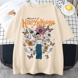 Harys house-半袖コットン女性用Tシャツ、夏の服、マンガグラフィック、ソフト、オリジナル、人生のスライス、個別