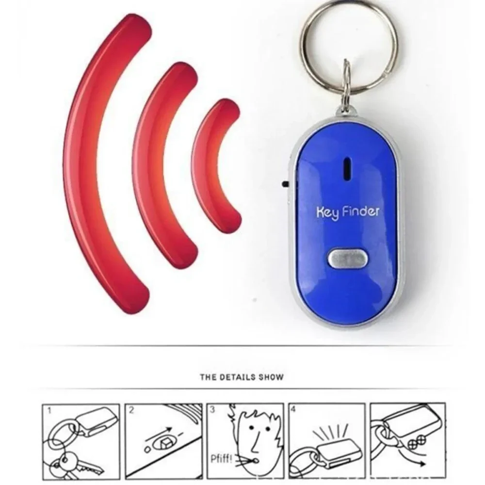 LED Key Finder Sound Control Alarm Anti-lost Tag Child Bag Pet Locator Smart Find Keys Sensors Keychain Tracker