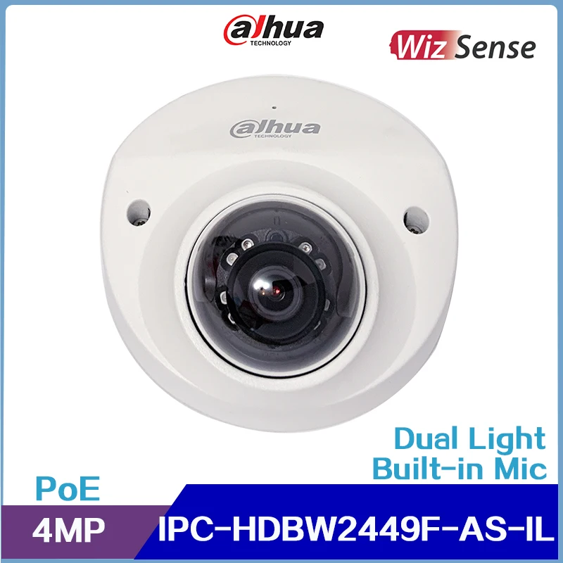 New Dahua 4MP Smart Dual Light Fixed-focal Dome WizSense Network Camera IPC-HDBW2449F-AS-IL