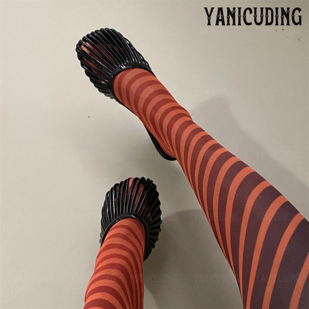 

Cage Square Toe Mules Multicolor Leather Stiletto Slippers Novelty Designer Style Handmade Women's Summer High Heels Customized