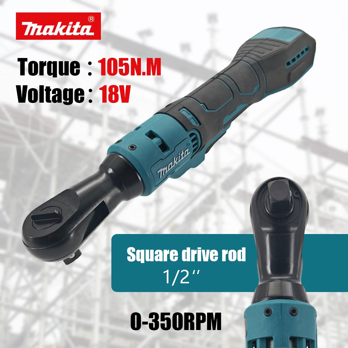 

Аккумуляторный гайковерт Makita 105 Нм, 1/2 дюйма, электрический, перезаряжаемый, для снятия винтов и гаек, инструмент для ремонта автомобилей