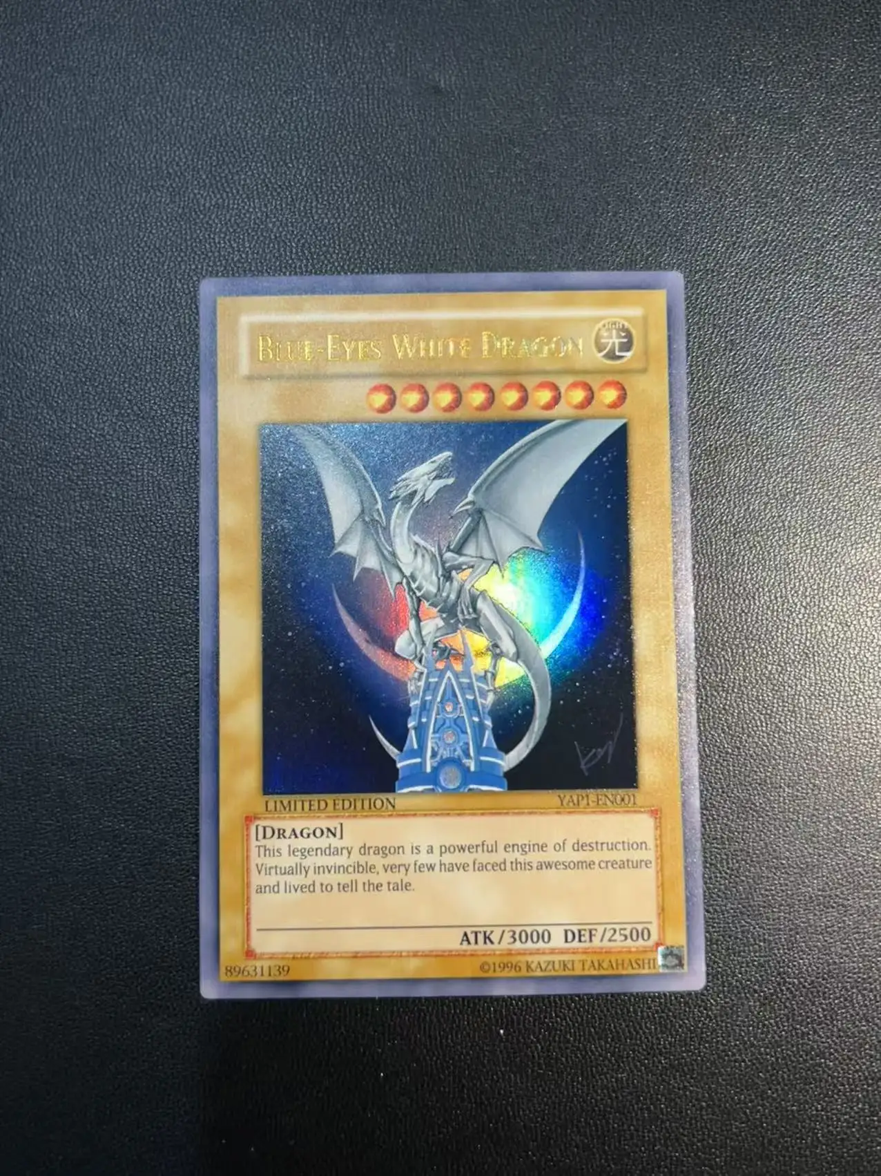 Yu Gi Oh! Anniversary Pack Blue-Eyes White Dragon YAP1-EN001 Ultra Rare/UR TCG DIY Customize Game Card (Not Original)