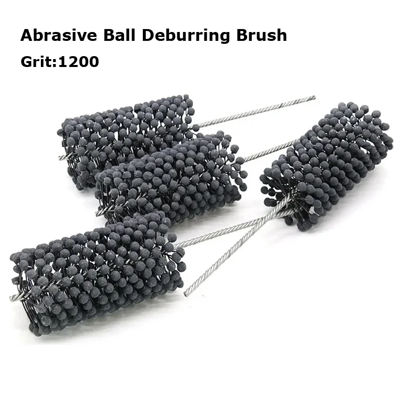 1 Pcs Grit1200 Abrasive Ball Deburring Brush Grinding Pipe Polishing Brush Silicon Carbide Ball Cylinder Tube Honing Brush