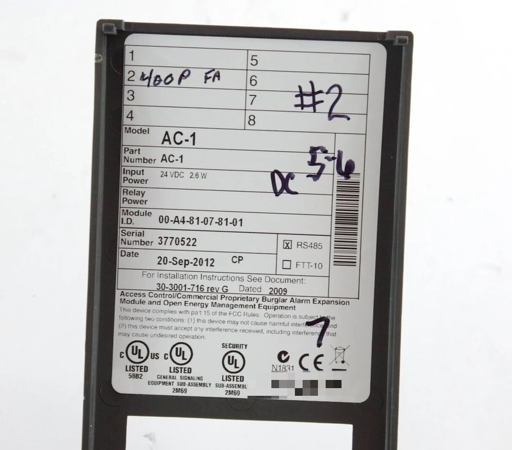 Andover Controls AC-1 RS-485 I/O Access Control Module