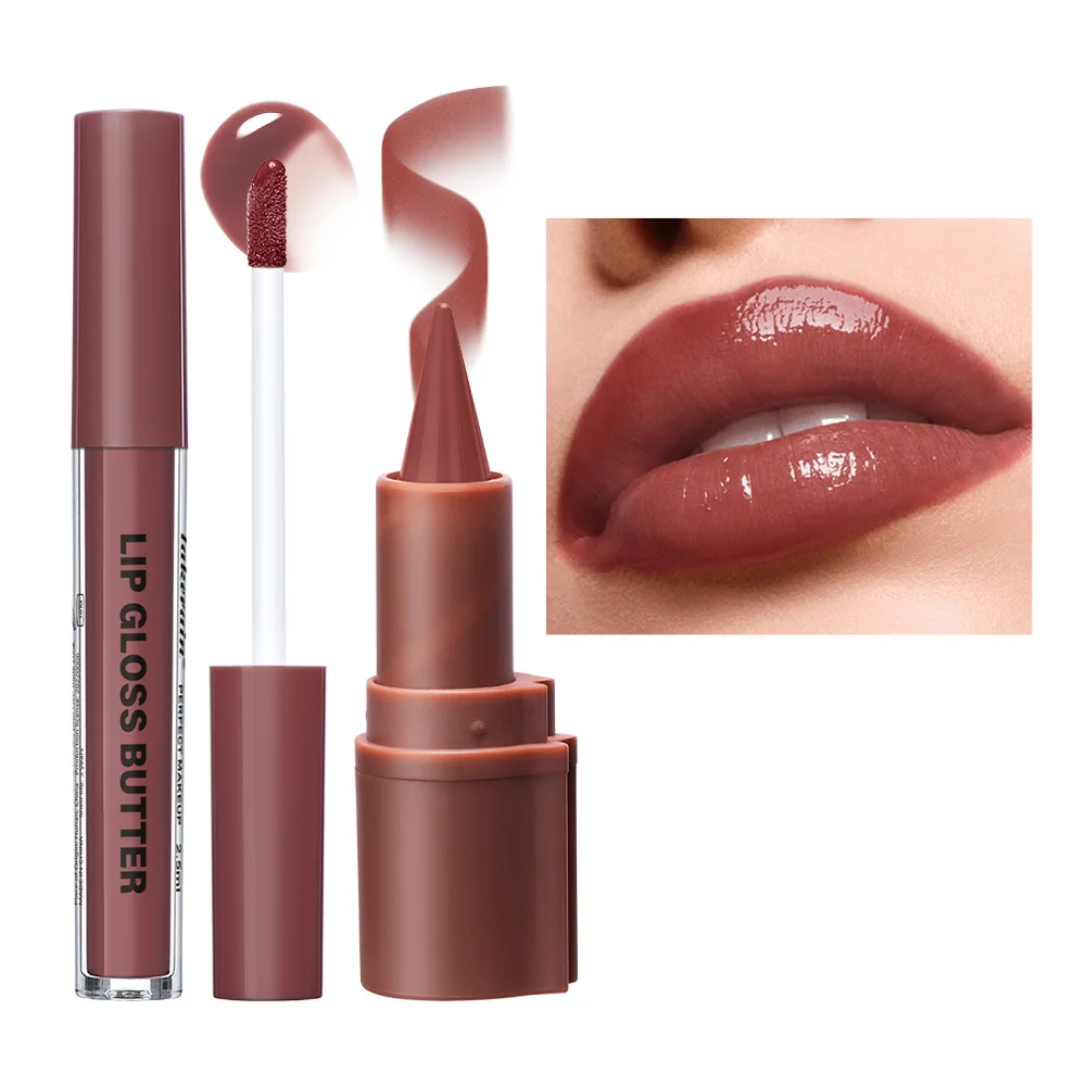 مجموعة تحديد الشفاه وملمع الشفاه ثلاثية الأبعاد تركيبة ترطيب مرطبة تحديد الشفاه للمناسبات المتعددة الاستخدام مكياج طبيعي